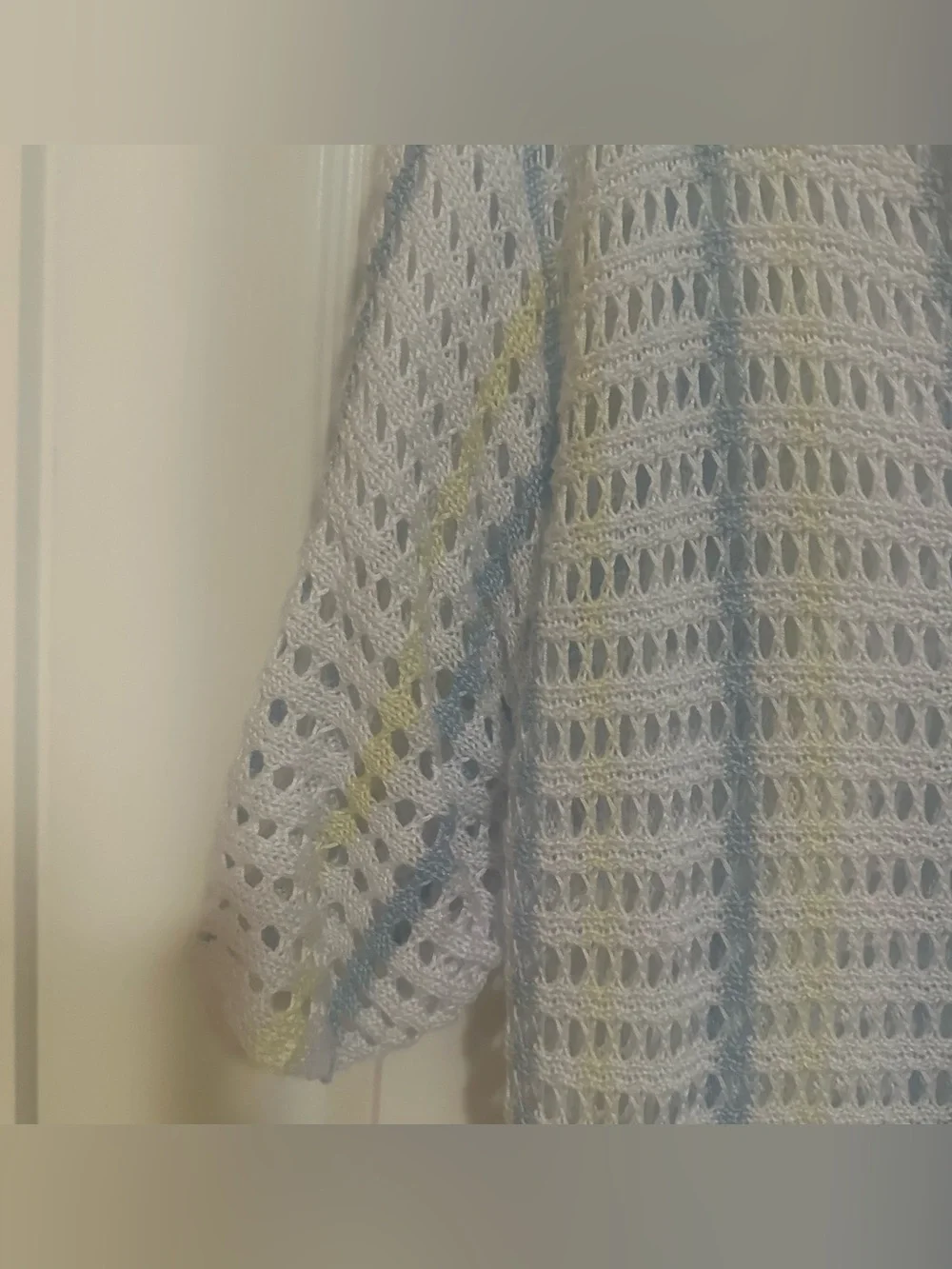 New Women’s Long Knit‎ Crochet Cardigan Coverup White Blue Yellow Boho Beach L.